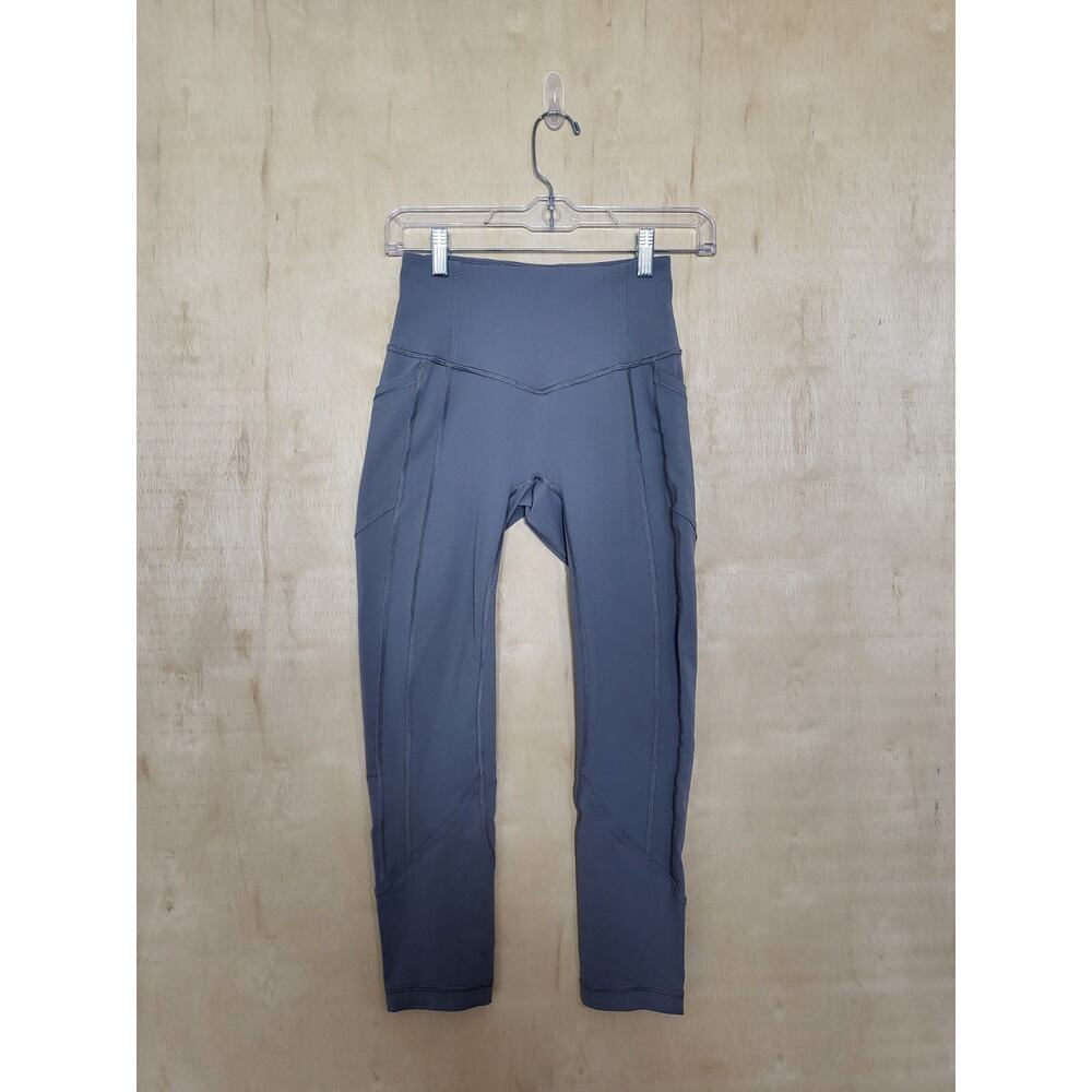 Size:4 Lululemon All The Right Places II 23" Crop Leggings Gray Pockets
